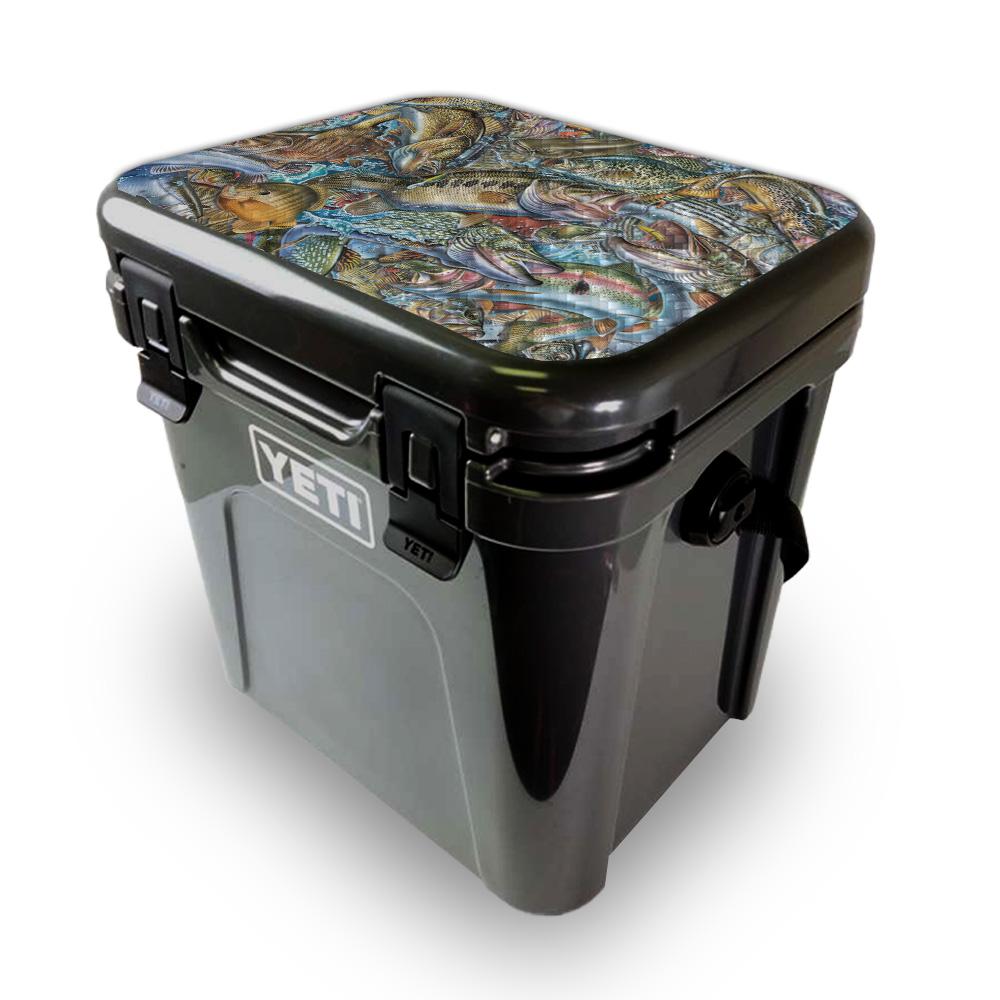 Picture of MightySkins YEROA24LID-Action Fish Puzzle Skin for Yeti Roadie 24 Hard Cooler Lid - Action Fish Puzzle