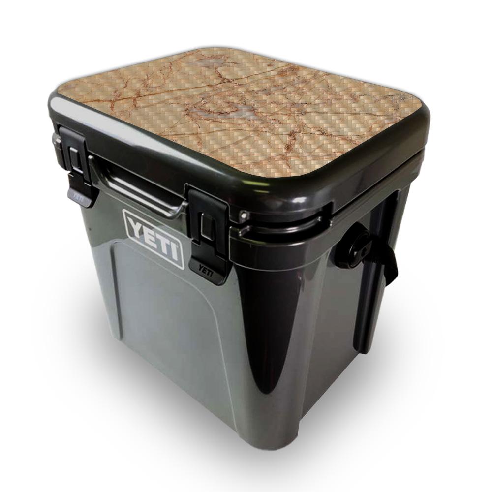 Picture of MightySkins YEROA24LID-Amber Marble Skin for Yeti Roadie 24 Hard Cooler Lid - Amber Marble
