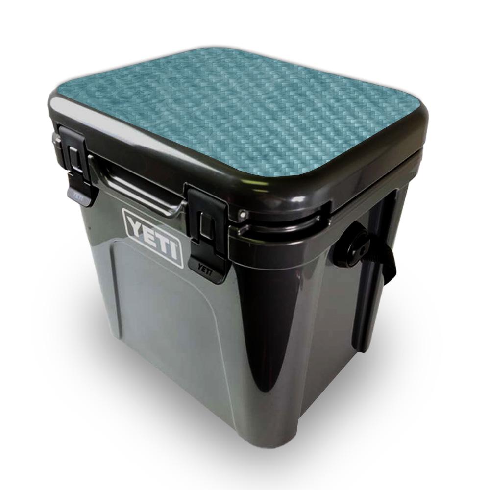Picture of MightySkins YEROA24LID-Baby Blue Jacquard Skin for Yeti Roadie 24 Hard Cooler Lid - Baby Blue Jacquard