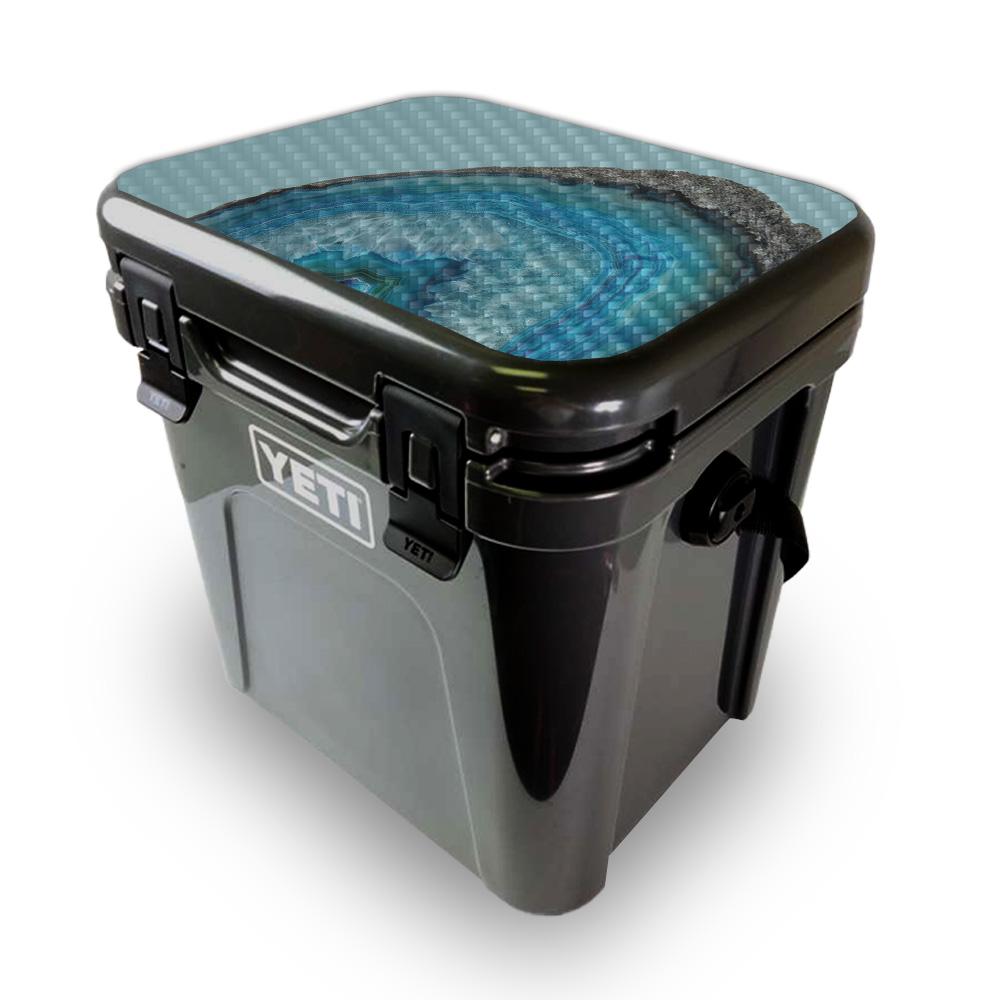 Picture of MightySkins YEROA24LID-Blue Agate Skin for Yeti Roadie 24 Hard Cooler Lid - Blue Agate