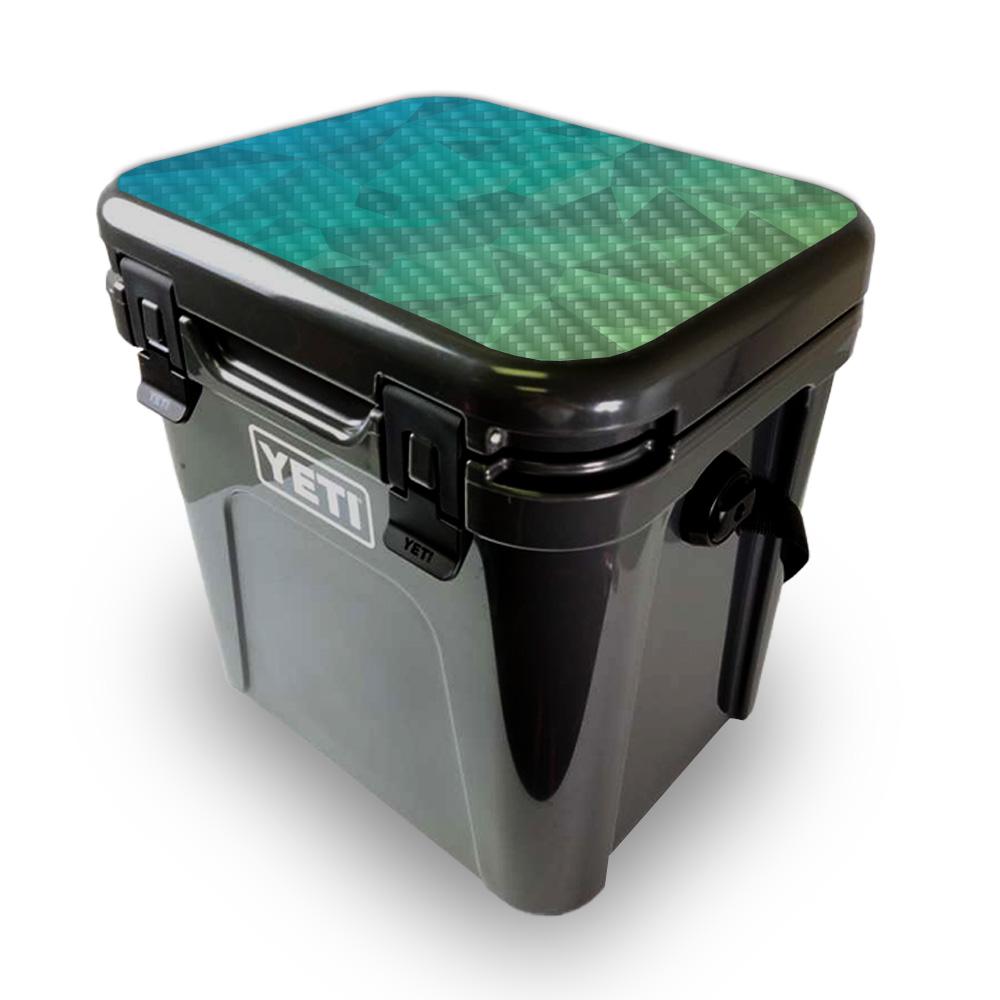Picture of MightySkins YEROA24LID-Blue Green Polygon Skin for Yeti Roadie 24 Hard Cooler Lid - Blue Green Polygon