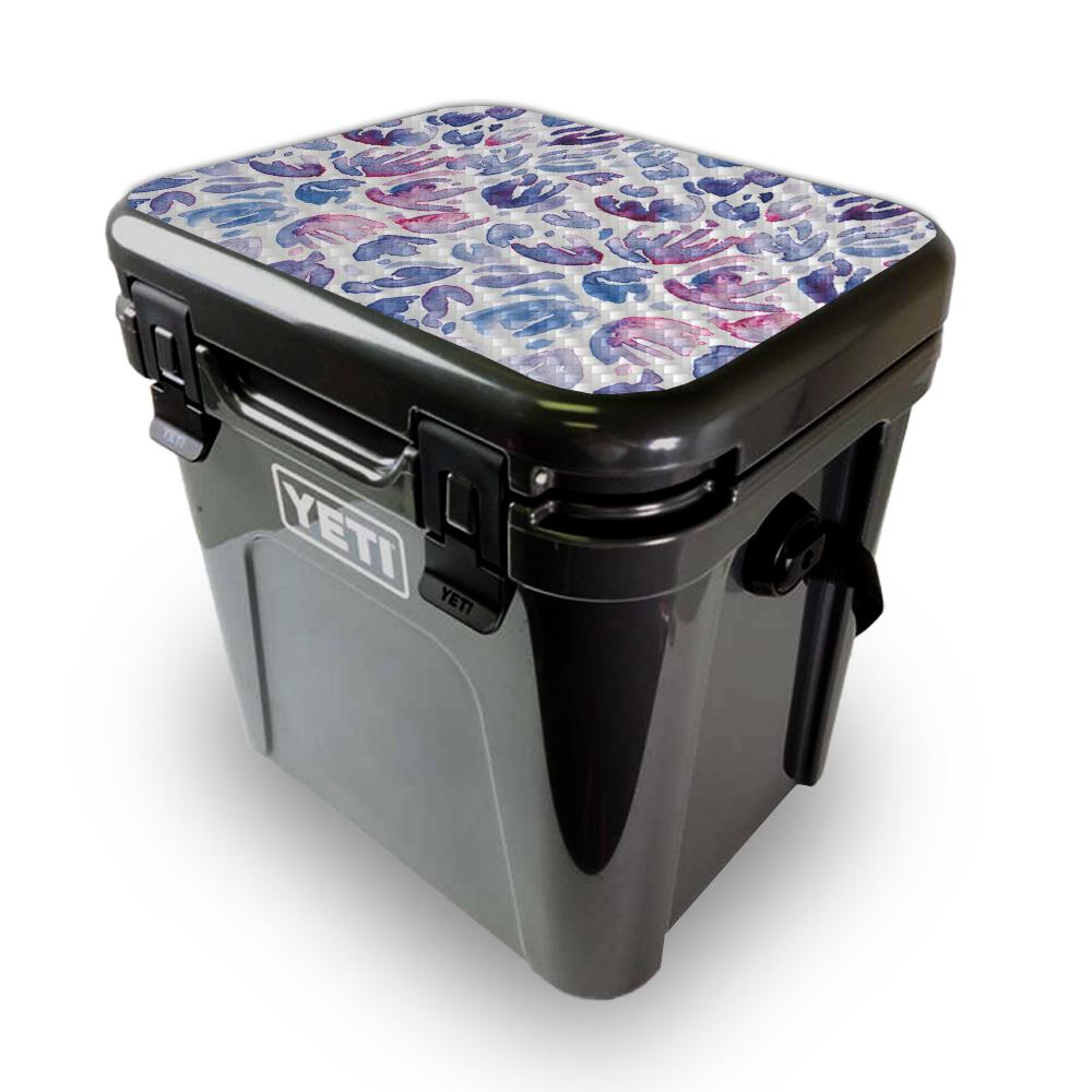 Picture of MightySkins YEROA24LID-Blue Petals Skin for Yeti Roadie 24 Hard Cooler Lid - Blue Petals