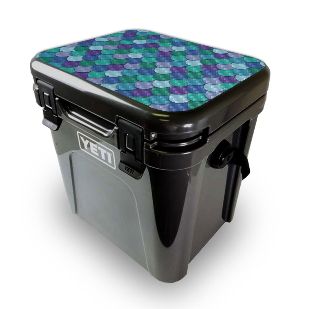 Picture of MightySkins YEROA24LID-Blue Scales Skin for Yeti Roadie 24 Hard Cooler Lid - Blue Scales