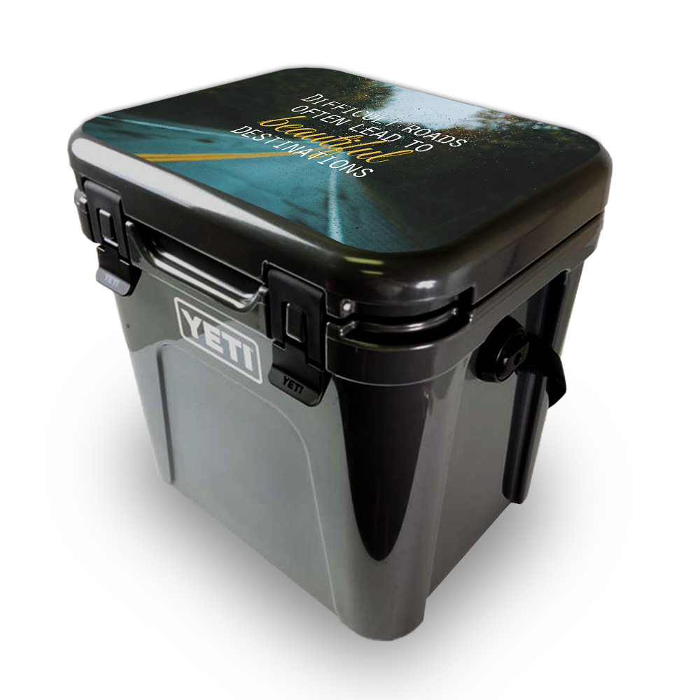 Picture of MightySkins YEROA24LID-Difficult Roads Skin for Yeti Roadie 24 Hard Cooler Lid - Difficult Roads