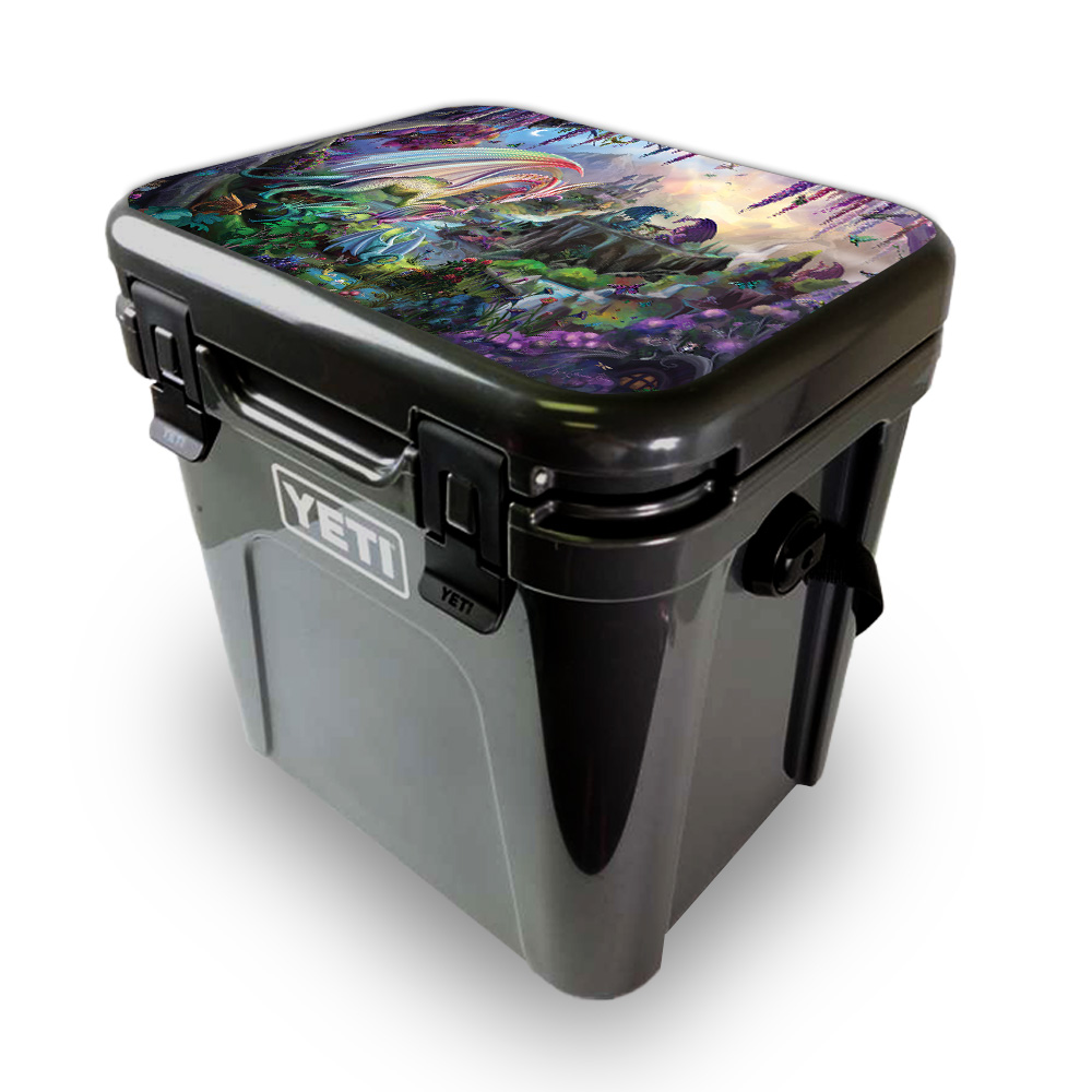 Picture of MightySkins YEROA24LID-Dragon Paradise Skin for Yeti Roadie 24 Hard Cooler Lid - Dragon Paradise