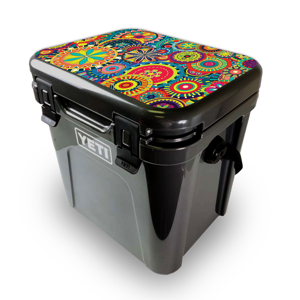 Picture of MightySkins YEROA24LID-Flower Wheels Skin for Yeti Roadie 24 Hard Cooler Lid - Flower Wheels