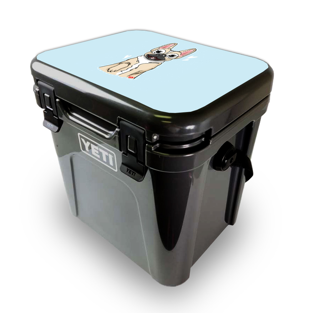 Picture of MightySkins YEROA24LID-Frenchie Love Skin for Yeti Roadie 24 Hard Cooler Lid - Frenchie Love