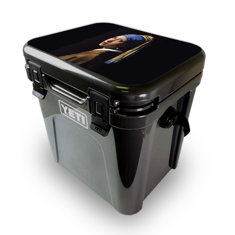 Picture of MightySkins YEROA24LID-Girl With Pearl Earring Skin for Yeti Roadie 24 Hard Cooler Lid - Girl with Pearl Earring