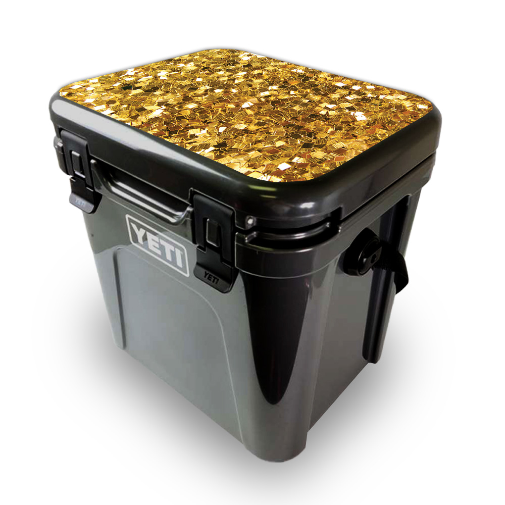 Picture of MightySkins YEROA24LID-Gold Chips Skin for Yeti Roadie 24 Hard Cooler Lid - Gold Chips