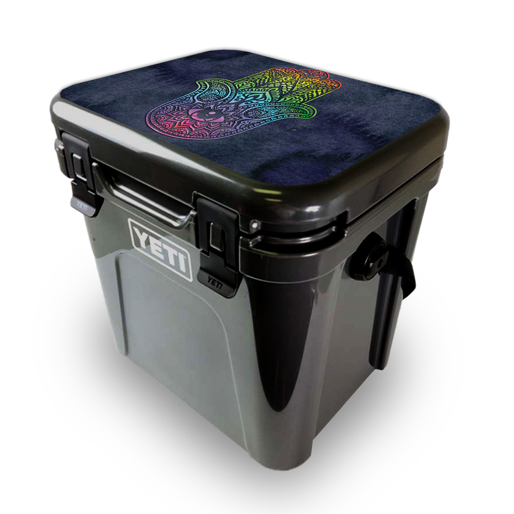 Picture of MightySkins YEROA24LID-Rainbow Hamsa Skin for Yeti Roadie 24 Hard Cooler Lid - Rainbow Hamsa