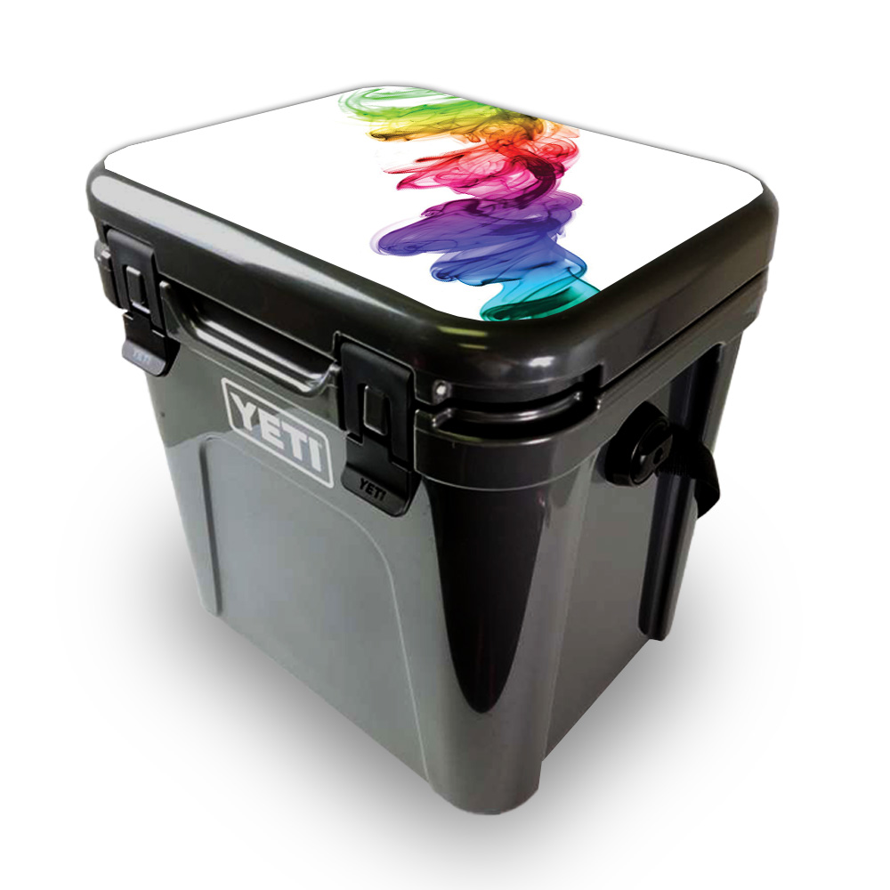 Picture of MightySkins YEROA24LID-Rainbow Smoke Skin for Yeti Roadie 24 Hard Cooler Lid - Rainbow Smoke