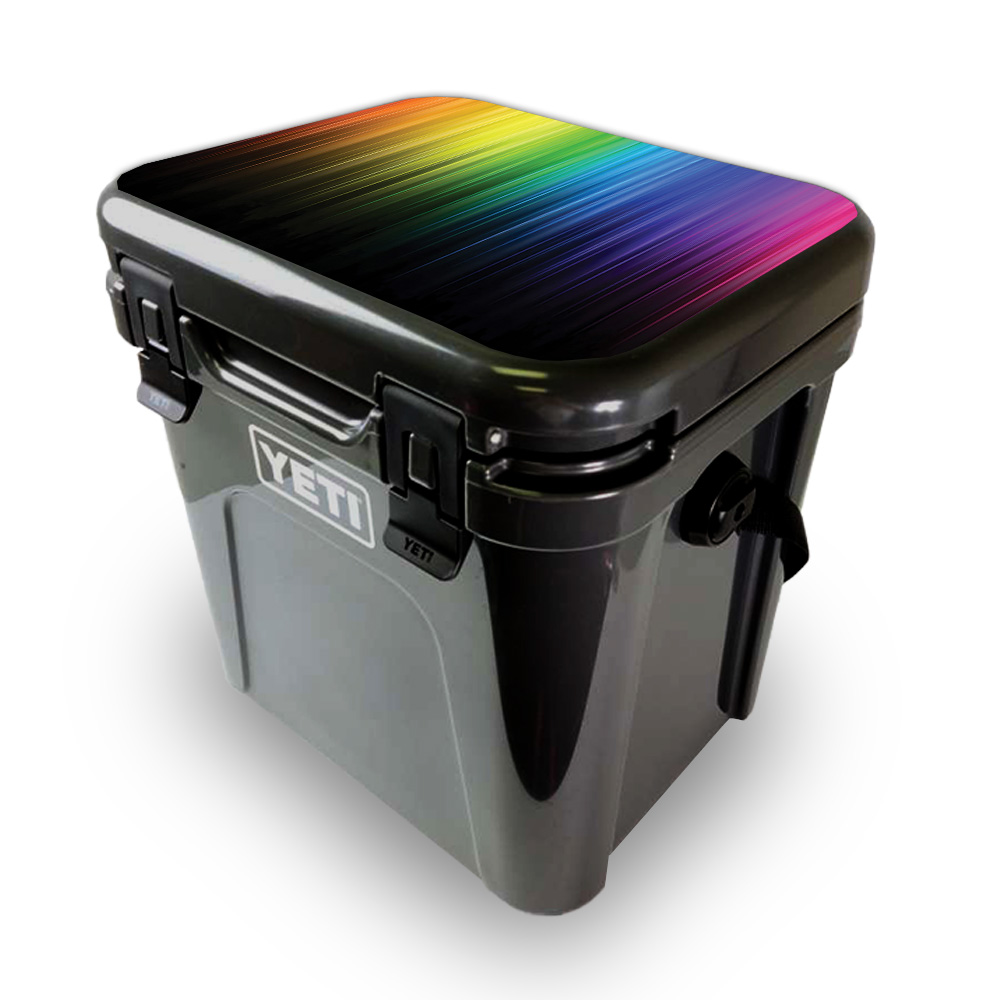 Picture of MightySkins YEROA24LID-Rainbow Streaks Skin for Yeti Roadie 24 Hard Cooler Lid - Rainbow Streaks