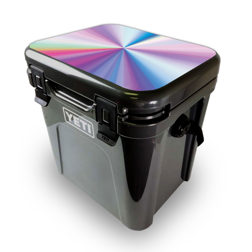 Picture of MightySkins YEROA24LID-Rainbow Zoom Skin for Yeti Roadie 24 Hard Cooler Lid - Rainbow Zoom