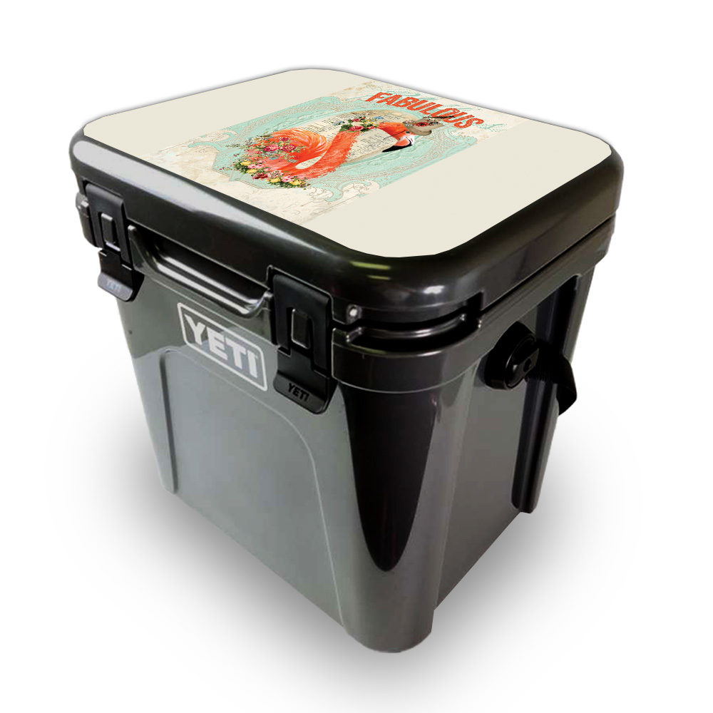 Picture of MightySkins YEROA24LID-Fabulous Flamingo Skin for Yeti Roadie 24 Hard Cooler Lid - Fabulous Flamingo