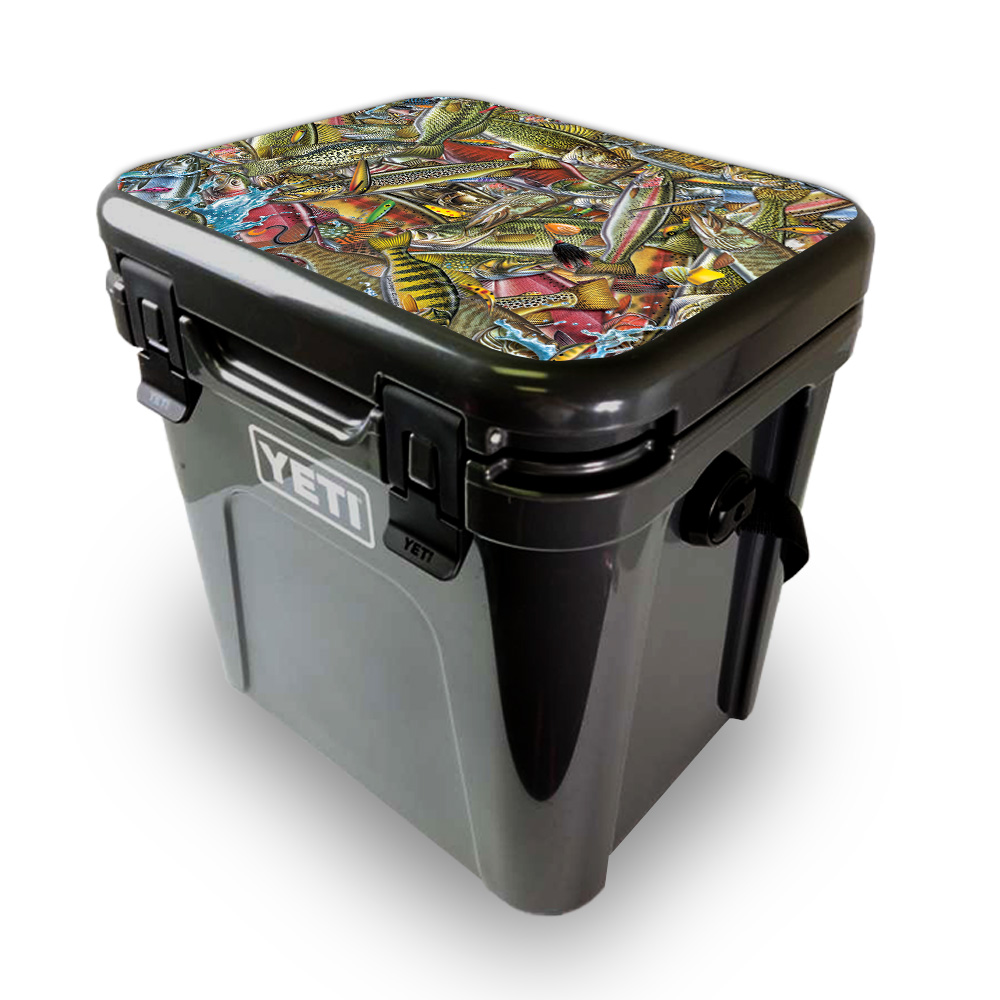 Picture of MightySkins YEROA24LID-Fish Puzzle Skin for Yeti Roadie 24 Hard Cooler Lid - Fish Puzzle