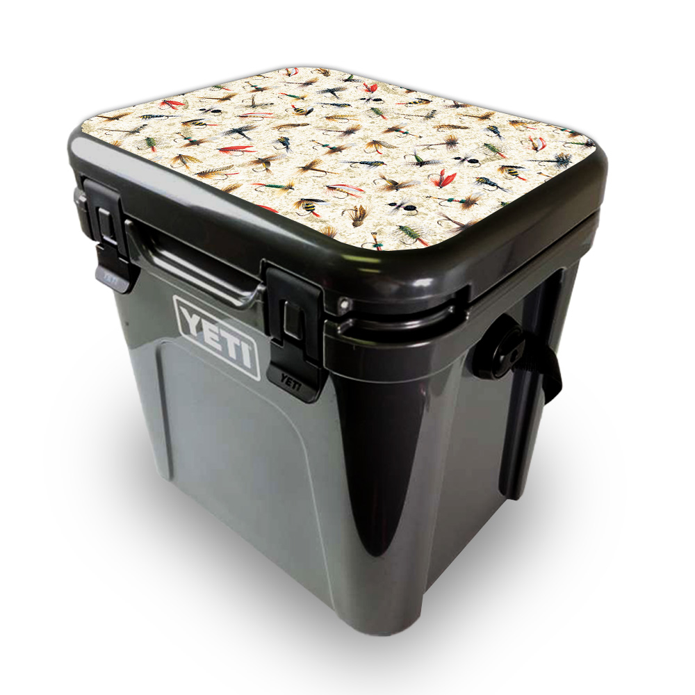 Picture of MightySkins YEROA24LID-Fishing Flies Skin for Yeti Roadie 24 Hard Cooler Lid - Fishing Flies