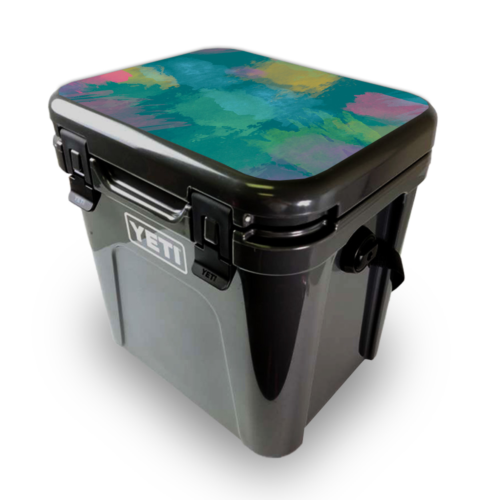 Picture of MightySkins YEROA24LID-Watercolor Blue Skin for Yeti Roadie 24 Hard Cooler Lid - Watercolor Blue