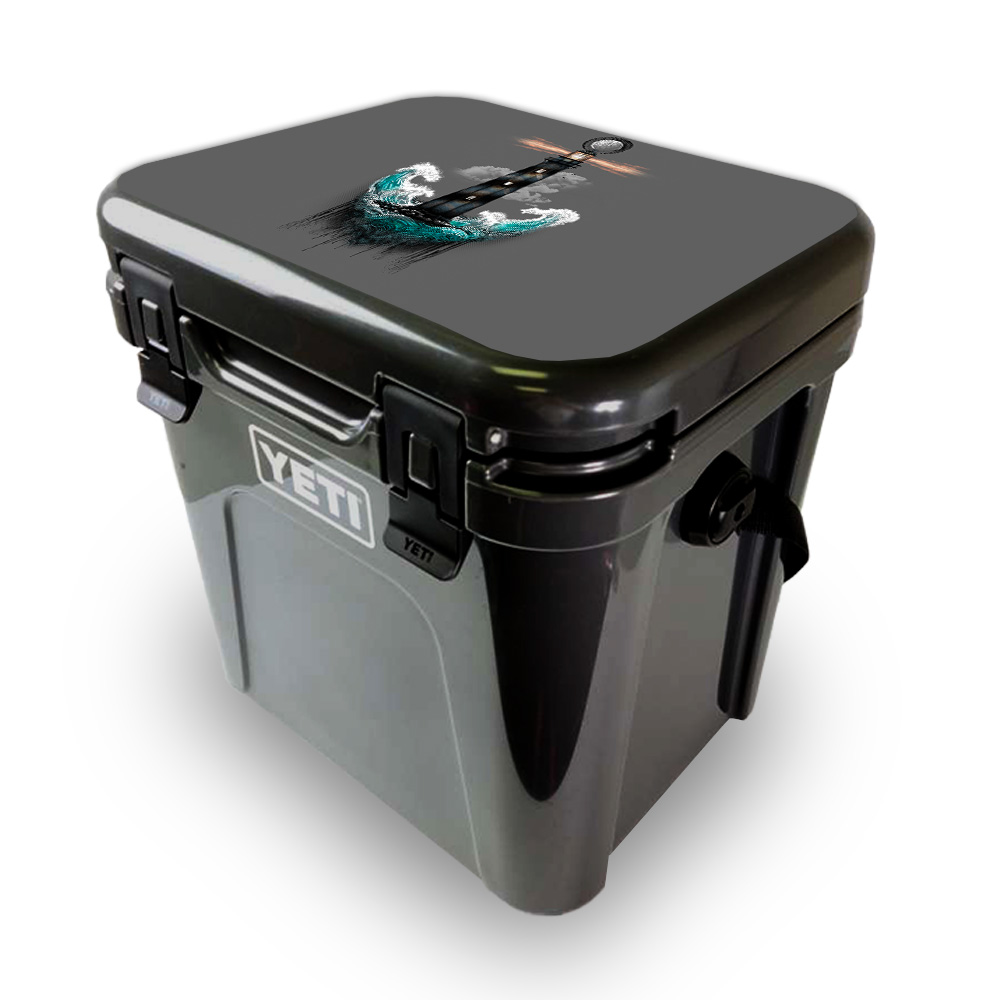 Picture of MightySkins YEROA24LID-Wave Anchor Skin for Yeti Roadie 24 Hard Cooler Lid - Wave Anchor