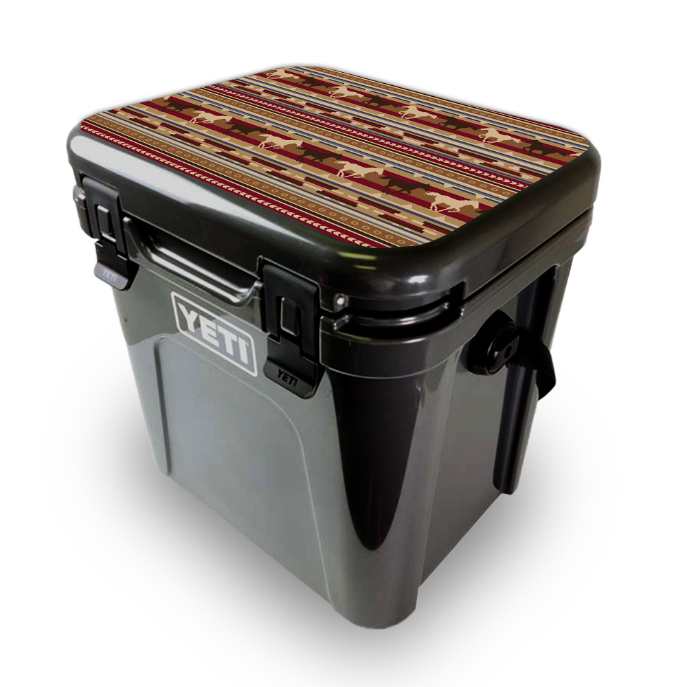 Picture of MightySkins YEROA24LID-Western Horses Skin for Yeti Roadie 24 Hard Cooler Lid - Western Horses