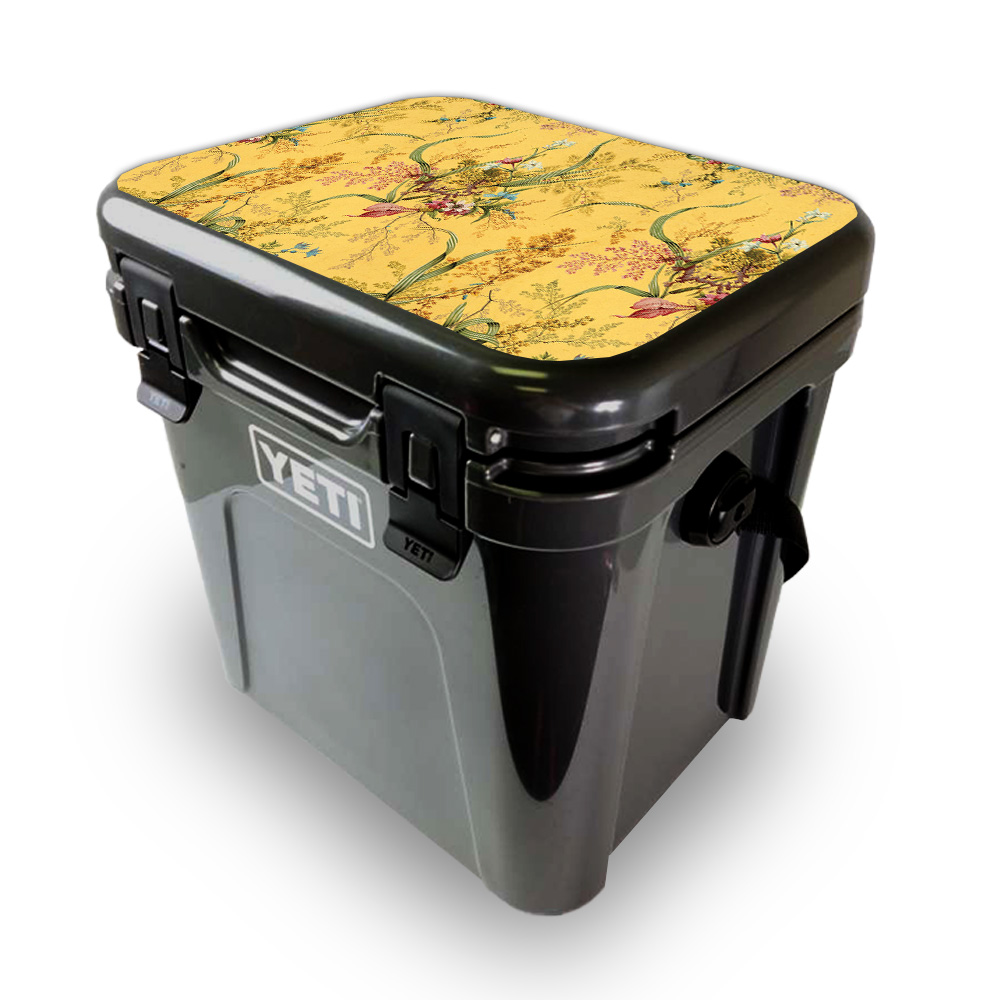 Picture of MightySkins YEROA24LID-Yellow Marble End Skin for Yeti Roadie 24 Hard Cooler Lid - Yellow Marble End