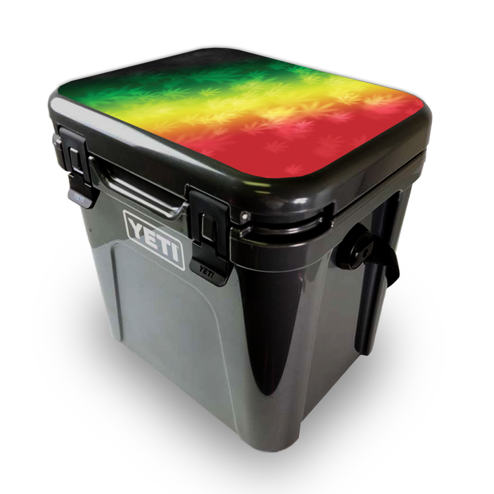 Picture of MightySkins YEROA24LID-Rasta Rainbow Skin for Yeti Roadie 24 Hard Cooler Lid - Rasta Rainbow