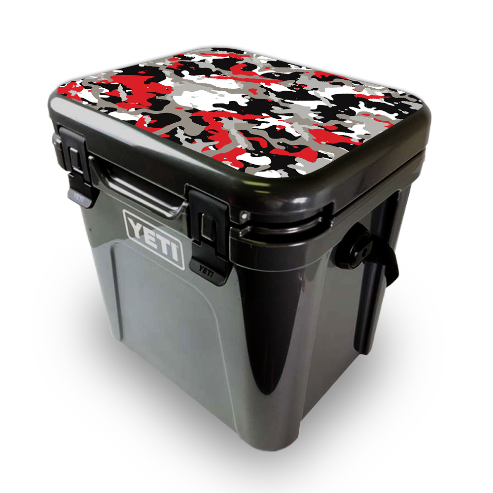 Picture of MightySkins YEROA24LID-Red Camo Skin for Yeti Roadie 24 Hard Cooler Lid - Red Camo