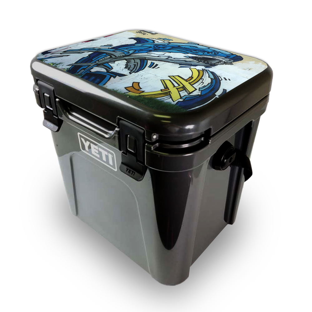Picture of MightySkins YEROA24LID-Robo Shark Skin for Yeti Roadie 24 Hard Cooler Lid - Robo Shark