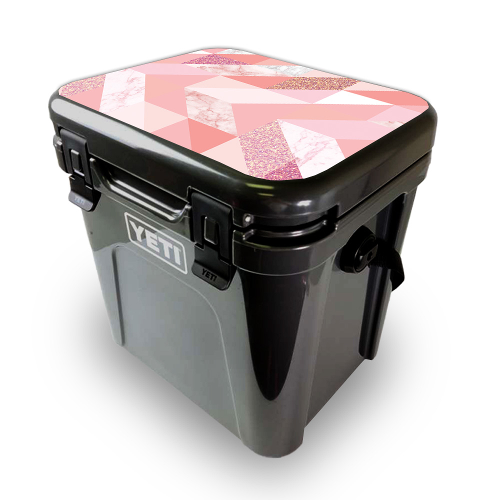 Picture of MightySkins YEROA24LID-Rose Gold Pattern Skin for Yeti Roadie 24 Hard Cooler Lid - Rose Gold Pattern