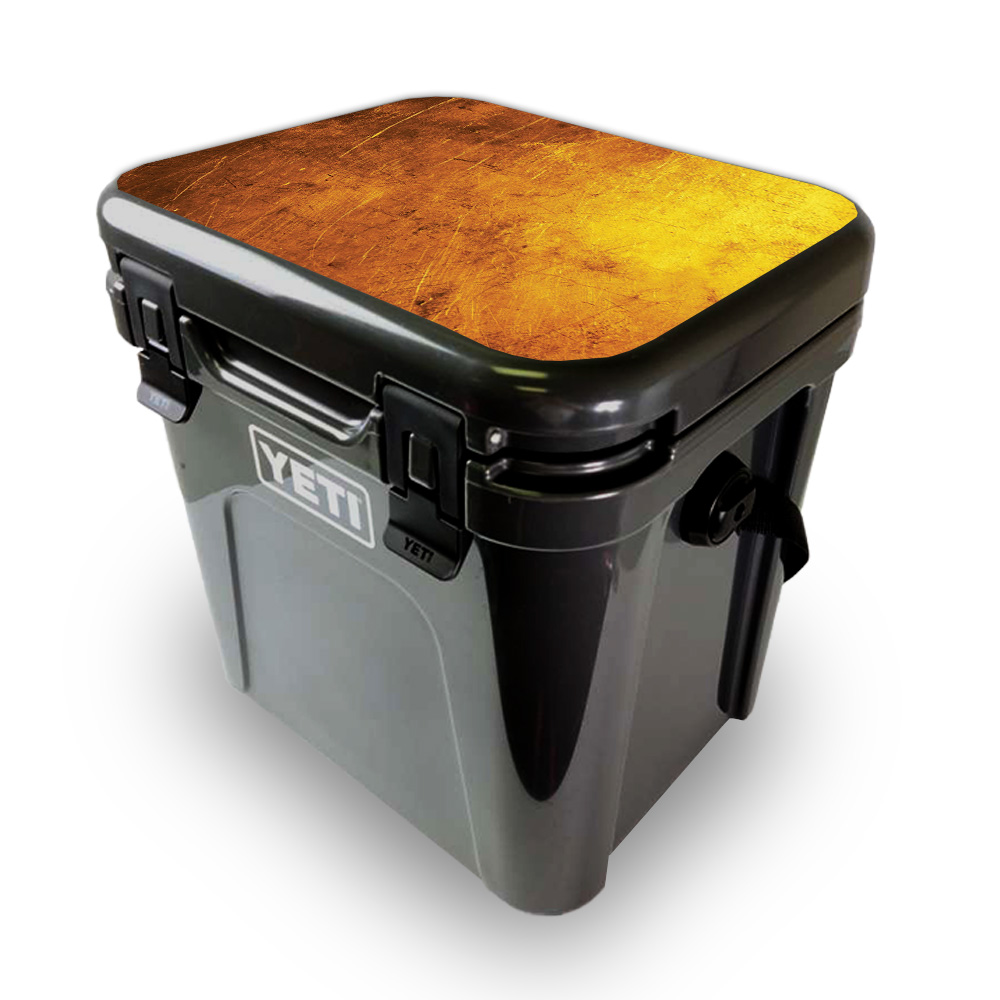 Picture of MightySkins YEROA24LID-Textured Gold Skin for Yeti Roadie 24 Hard Cooler Lid - Textured Gold