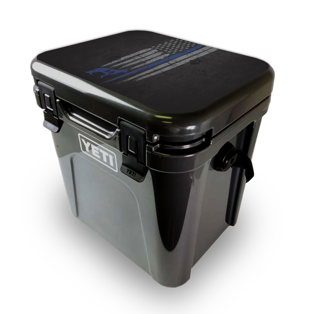 Picture of MightySkins YEROA24LID-Thin Blue Line K9 Skin for Yeti Roadie 24 Hard Cooler Lid - Thin Blue Line K9