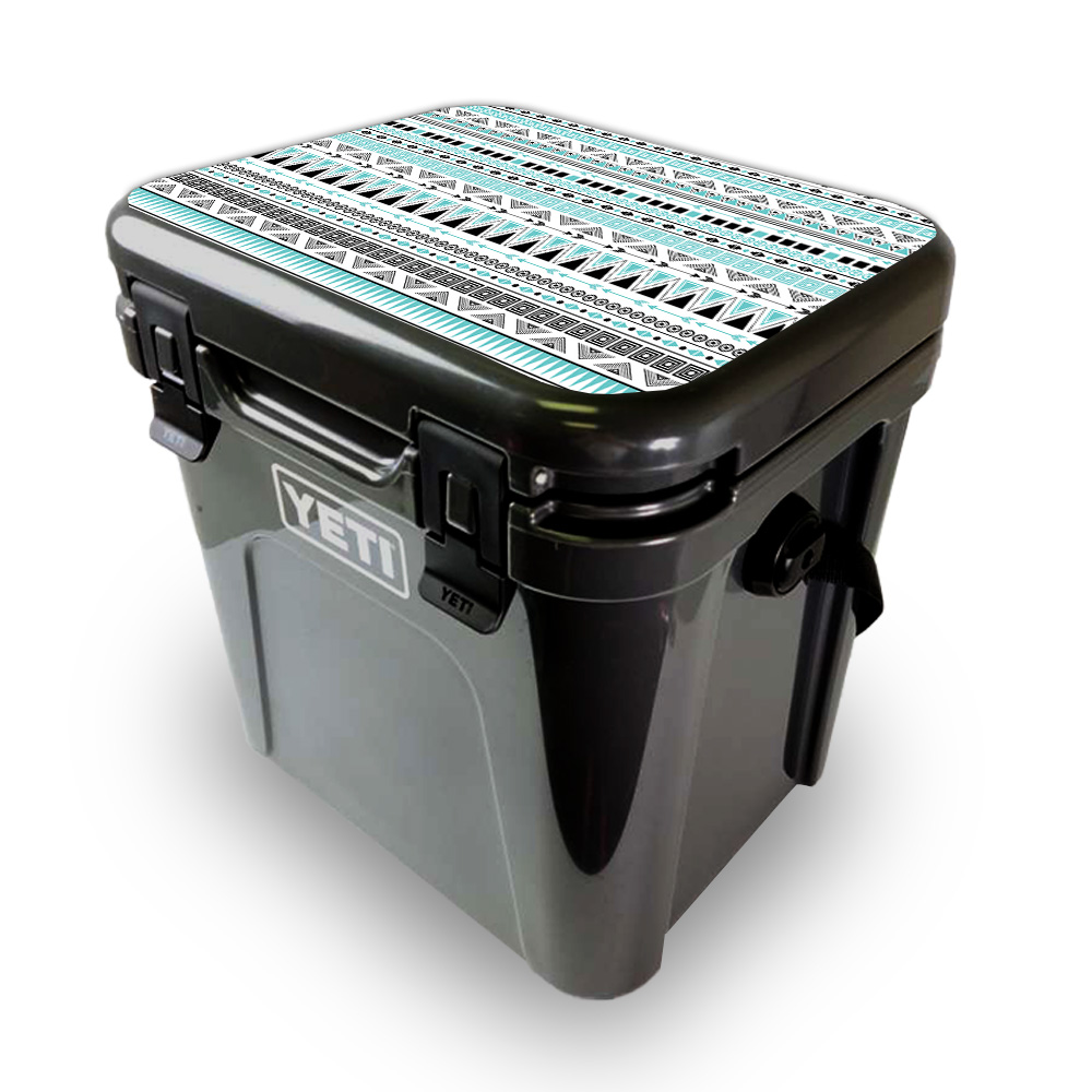 Picture of MightySkins YEROA24LID-Turquoise Tribal Skin for Yeti Roadie 24 Hard Cooler Lid - Turquoise Tribal