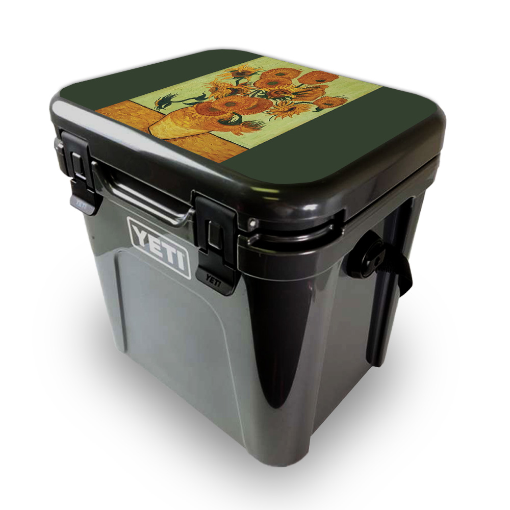Picture of MightySkins YEROA24LID-Van Gogh Sunflowers Skin for Yeti Roadie 24 Hard Cooler Lid - Van Gogh Sunflowers