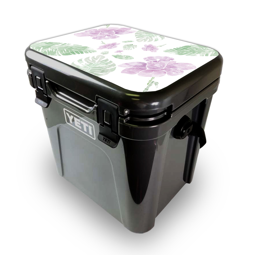 Picture of MightySkins YEROA24LID-Water Color Flowers Skin for Yeti Roadie 24 Hard Cooler Lid - Water Color Flowers