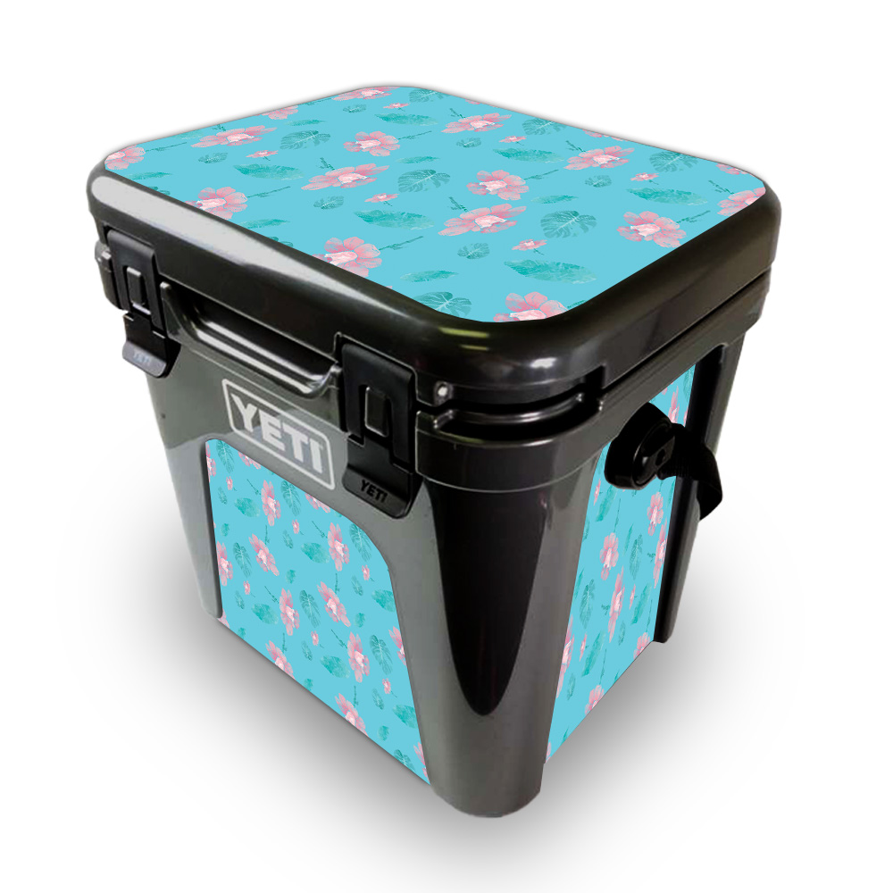 Picture of MightySkins YEROAD24-Water Flowers Skin for Yeti Roadie 24 Hard Cooler - Water Flowers