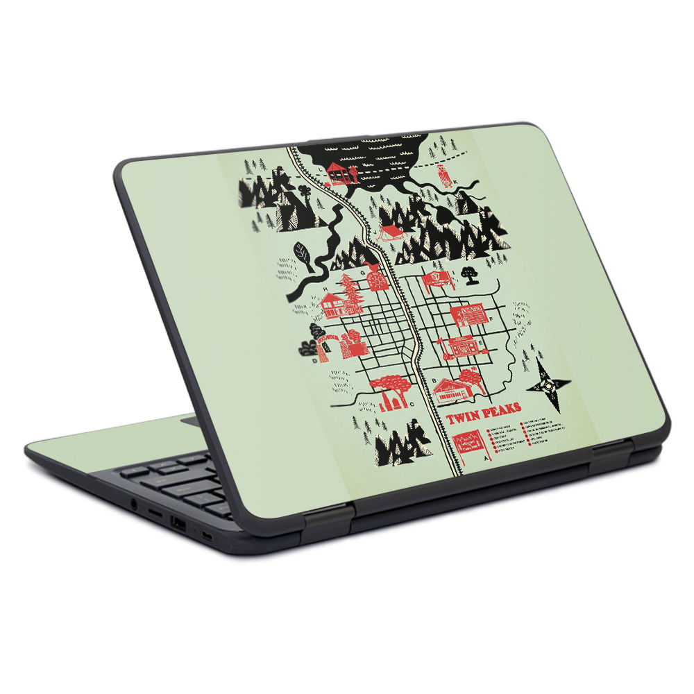 HPCH11G1-Twin Peaks Map Skin for HP Chromebook x360 11 in. G11 2017 - Twin Peaks Map -  MightySkins