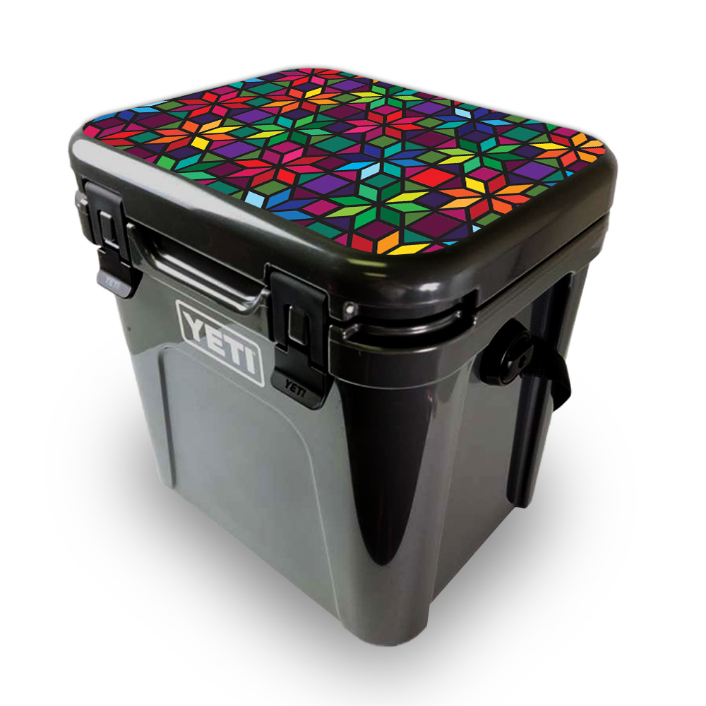 Picture of MightySkins YEROA24LID-Stained Glass Window Skin for Yeti Roadie 24 Hard Cooler Lid - Stained Glass Window