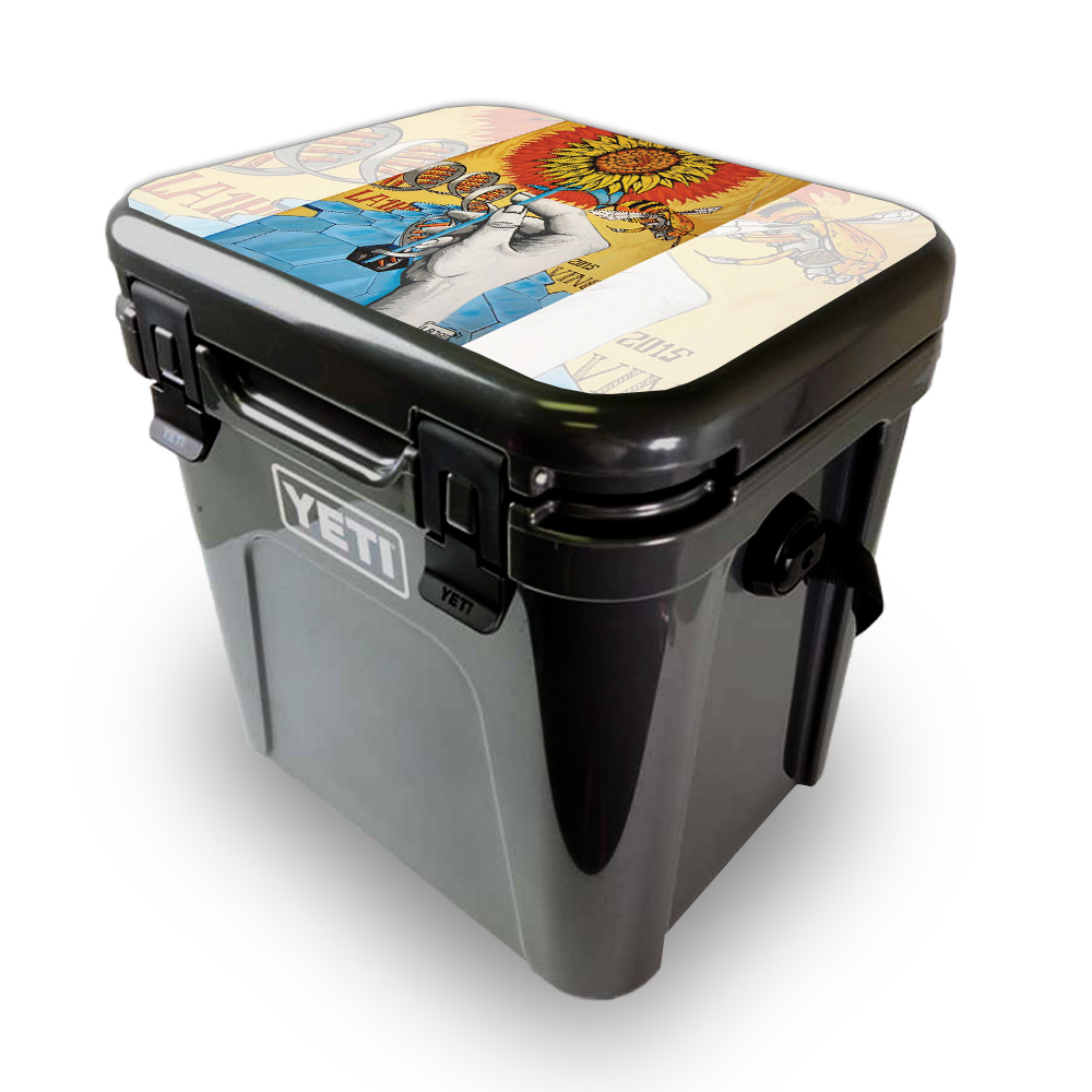Picture of MightySkins YEROA24LID-Sunflower Dna Skin for Yeti Roadie 24 Hard Cooler Lid - Sunflower Dna