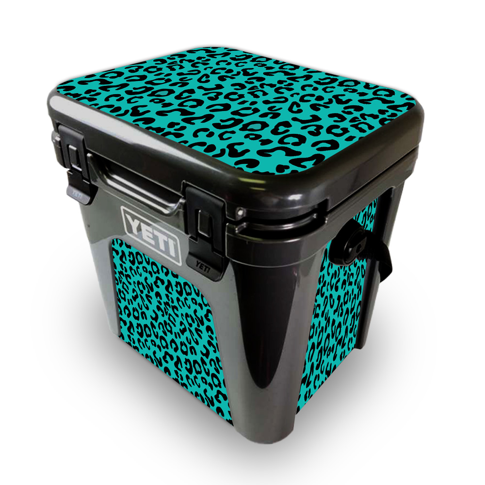 Picture of MightySkins YEROAD24-Teal Leopard Skin for Yeti Roadie 24 Hard Cooler - Teal Leopard