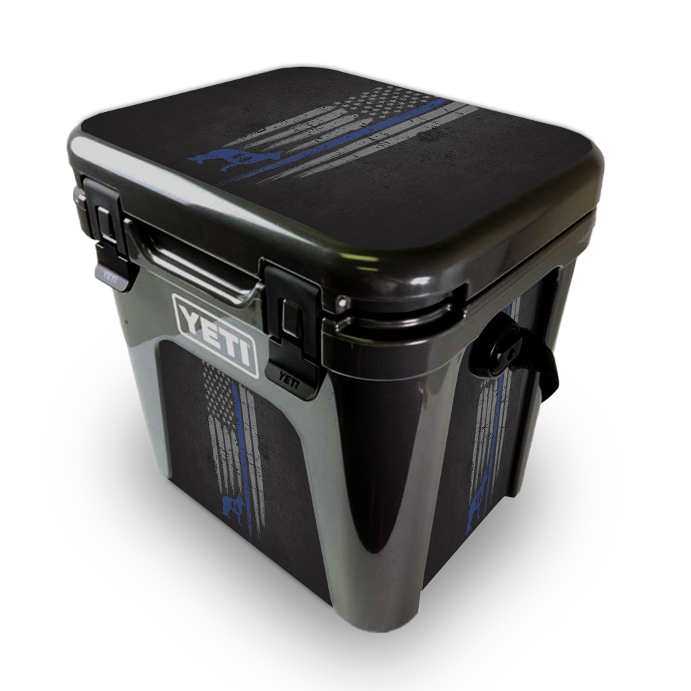 Picture of MightySkins YEROAD24-Thin Blue Line K9 Skin for Yeti Roadie 24 Hard Cooler - Thin Blue Line K9