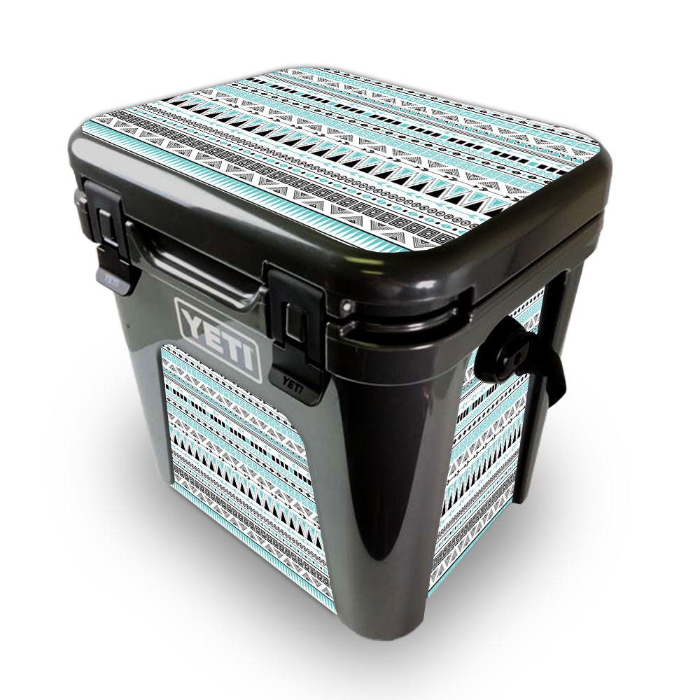 Picture of MightySkins YEROAD24-Turquoise Tribal Skin for Yeti Roadie 24 Hard Cooler - Turquoise Tribal