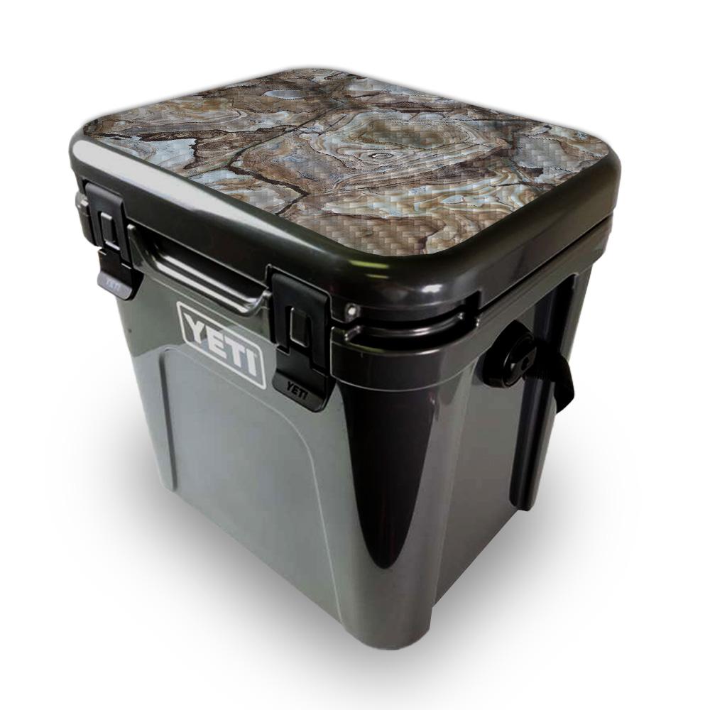 Picture of MightySkins YEROA24LID-Brown Marble Skin for Yeti Roadie 24 Hard Cooler Lid - Brown Marble
