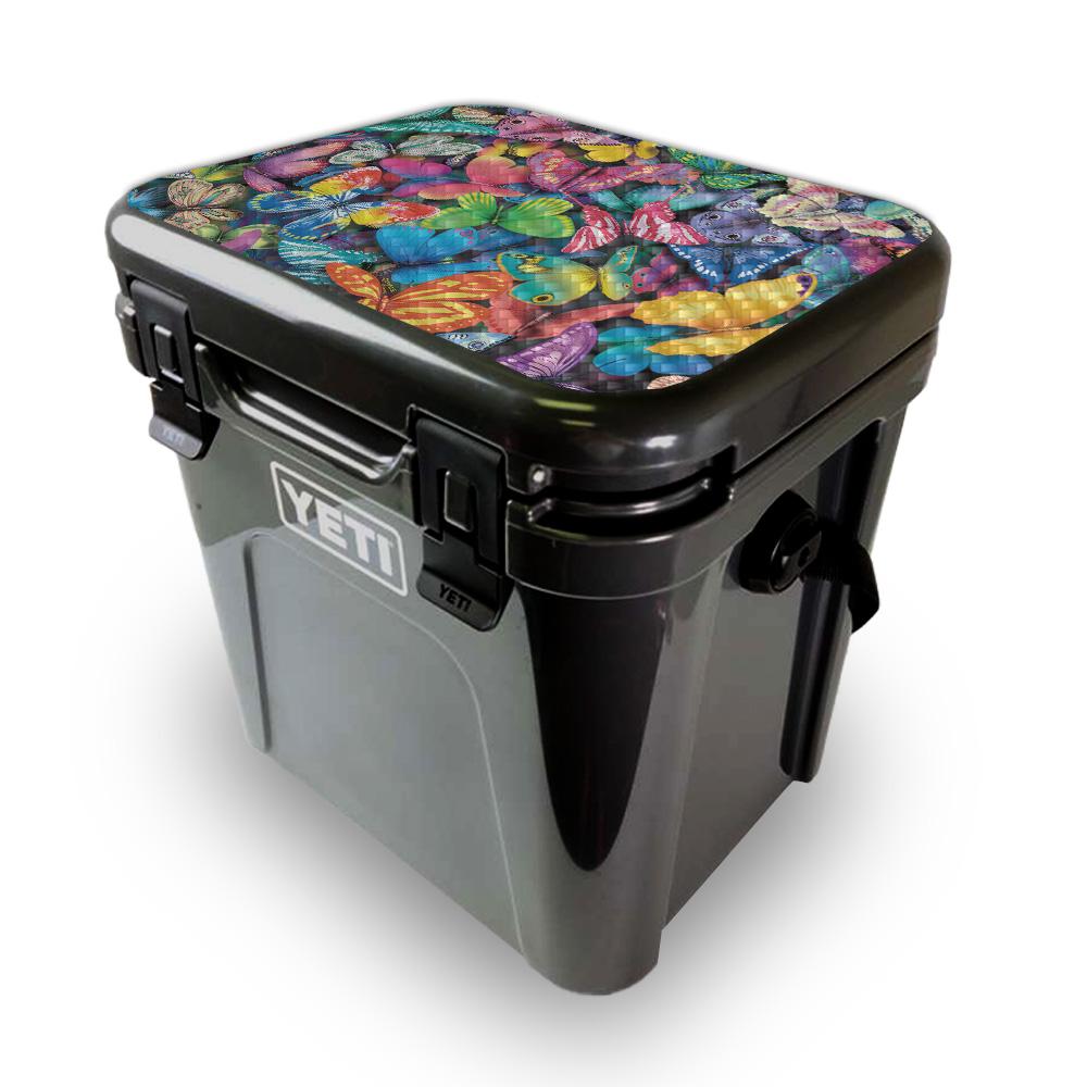 Picture of MightySkins YEROA24LID-Butterfly Party Skin for Yeti Roadie 24 Hard Cooler Lid - Butterfly Party