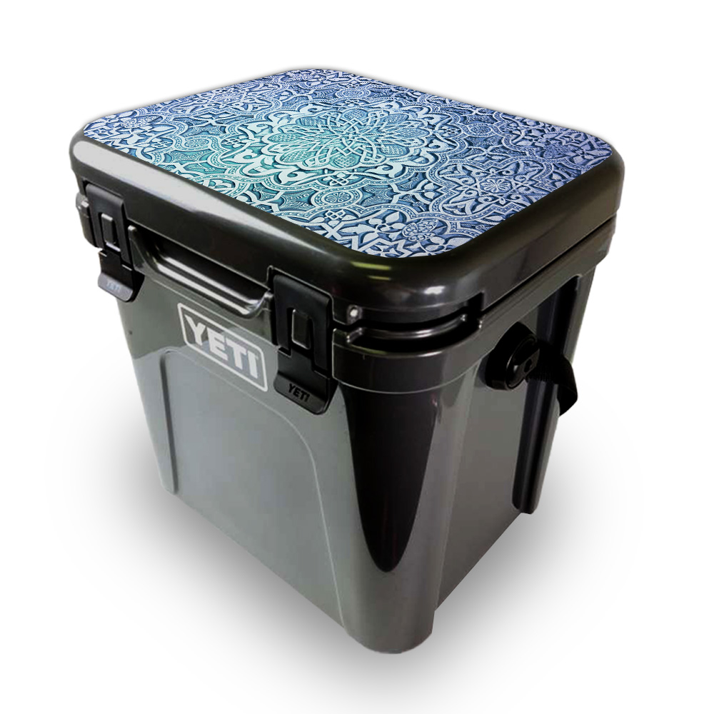 Picture of MightySkins YEROA24LID-Carved Blue Skin for Yeti Roadie 24 Hard Cooler Lid - Carved Blue