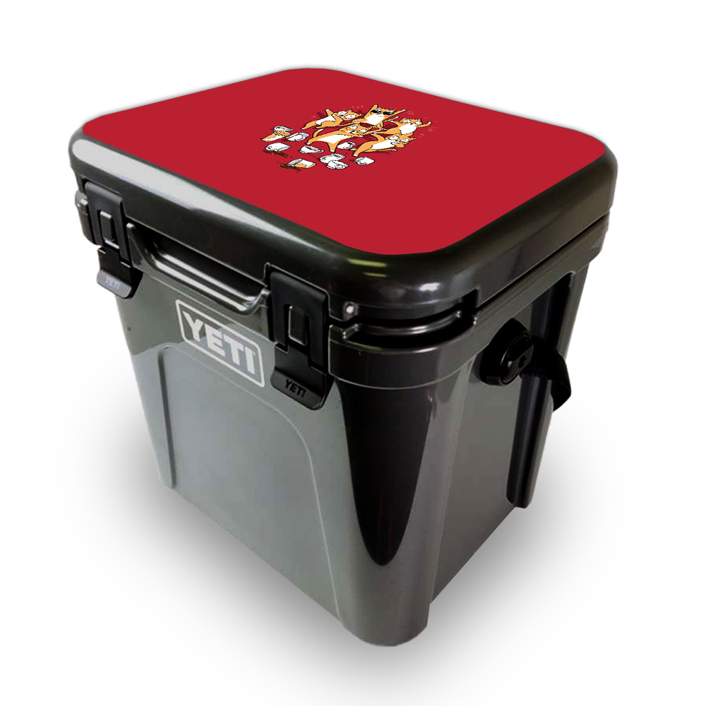 Picture of MightySkins YEROA24LID-Cat Coffee Party Skin for Yeti Roadie 24 Hard Cooler Lid - Cat Coffee Party