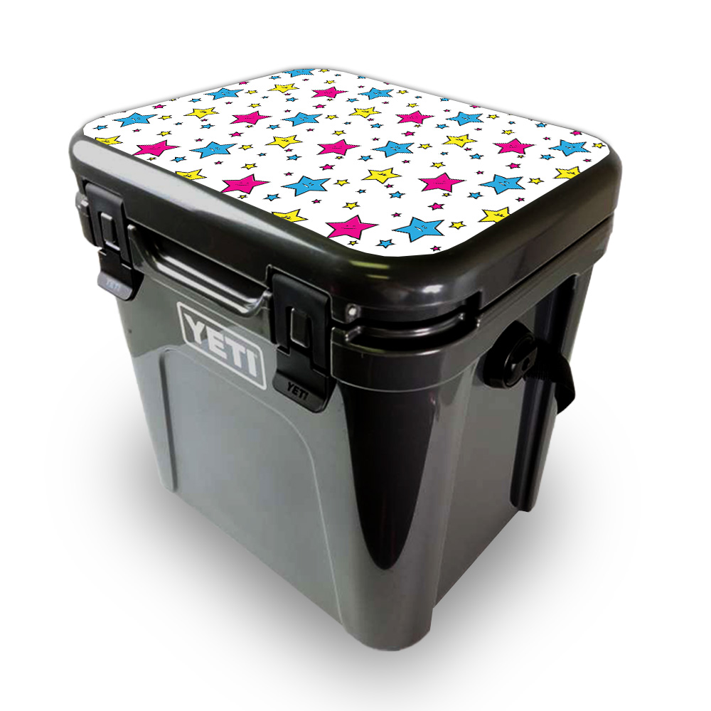 Picture of MightySkins YEROA24LID-Smiley Stars Skin for Yeti Roadie 24 Hard Cooler Lid - Smiley Stars