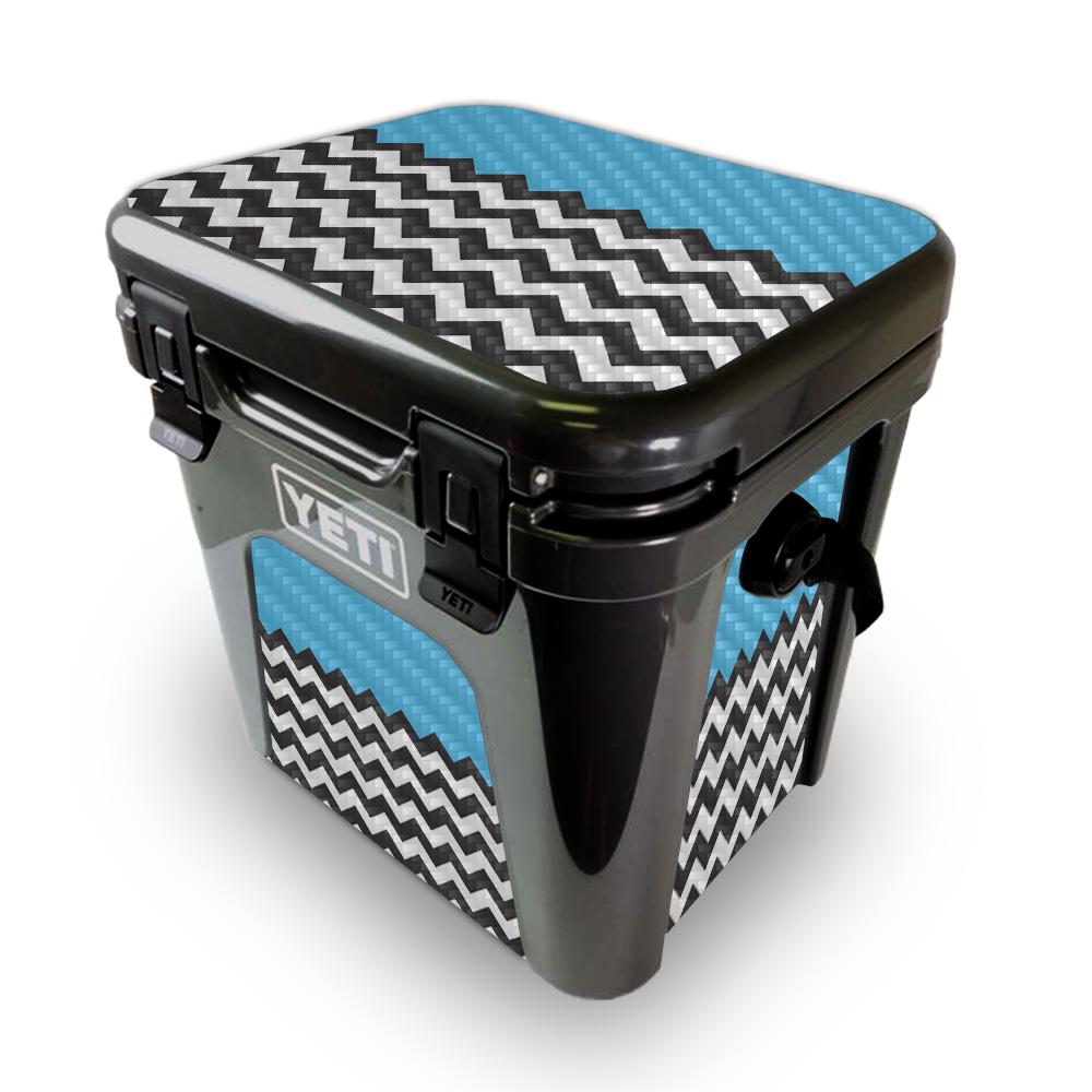 Picture of MightySkins YEROAD24-Baby Blue Chevron Skin for Yeti Roadie 24 Hard Cooler - Baby Blue Chevron