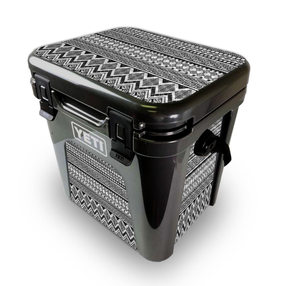 Picture of MightySkins YEROAD24-Black Aztec Skin for Yeti Roadie 24 Hard Cooler - Black Aztec