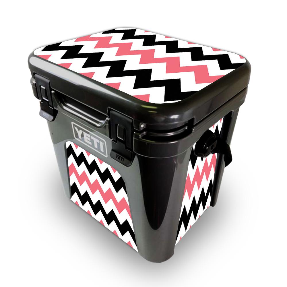 YEROAD24-Black Pink Chevron Skin for Yeti Roadie 24 Hard Cooler - Black Pink Chevron -  MightySkins