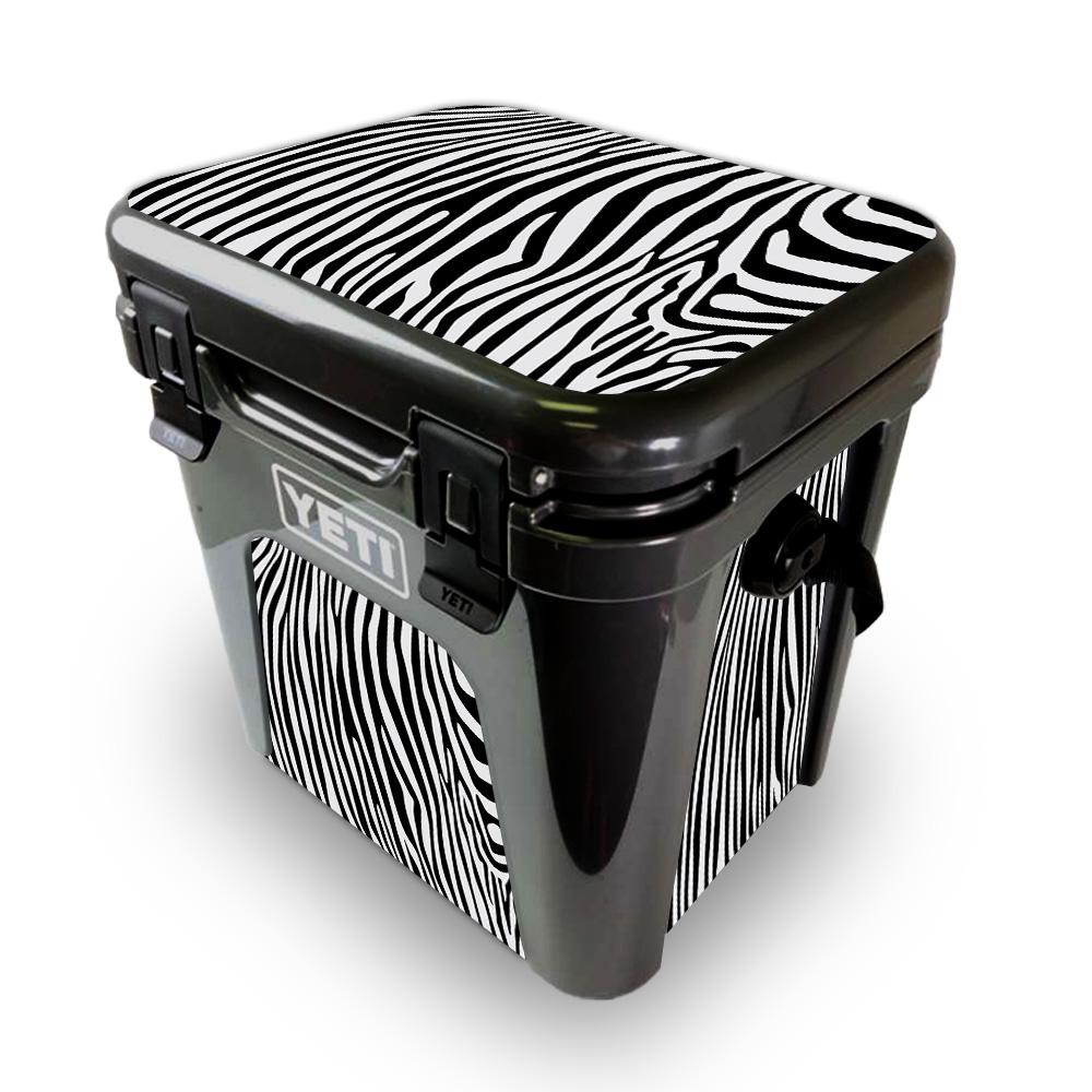 Picture of MightySkins YEROAD24-Black Zebra Skin for Yeti Roadie 24 Hard Cooler - Black Zebra
