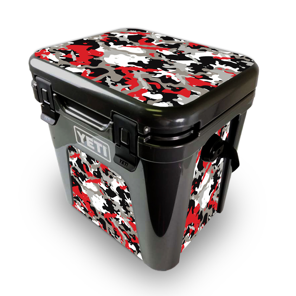 Picture of MightySkins YEROAD24-Red Camo Skin for Yeti Roadie 24 Hard Cooler - Red Camo